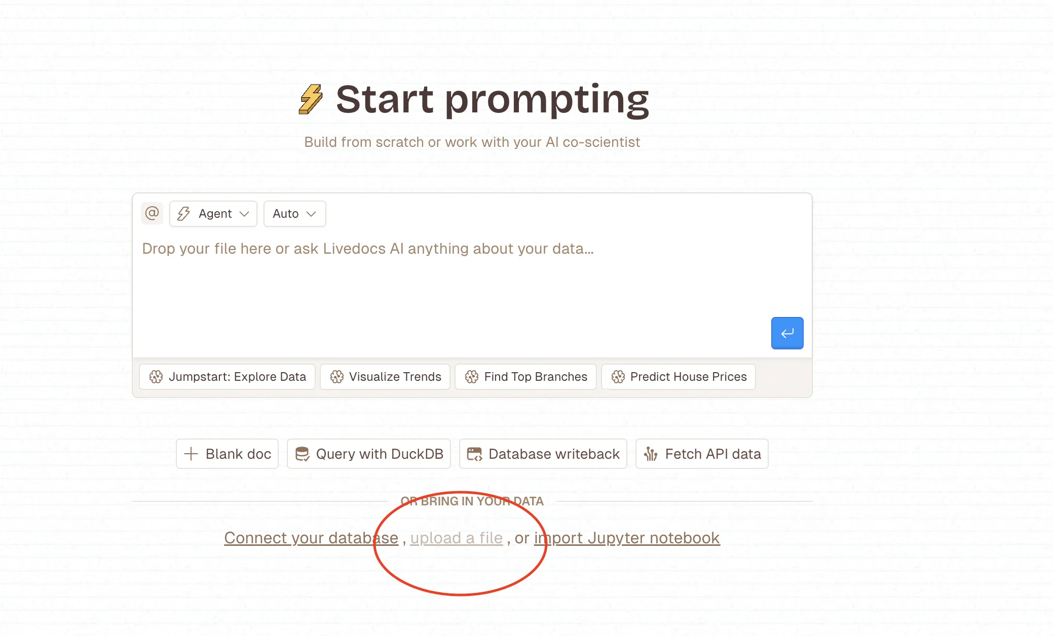 How to upload data